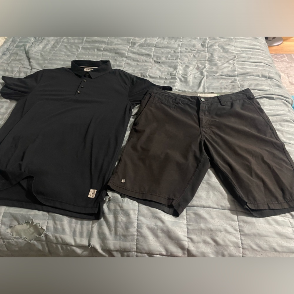 Linksoul Golf Polo And Shorts Black Size Large Men's set of 2